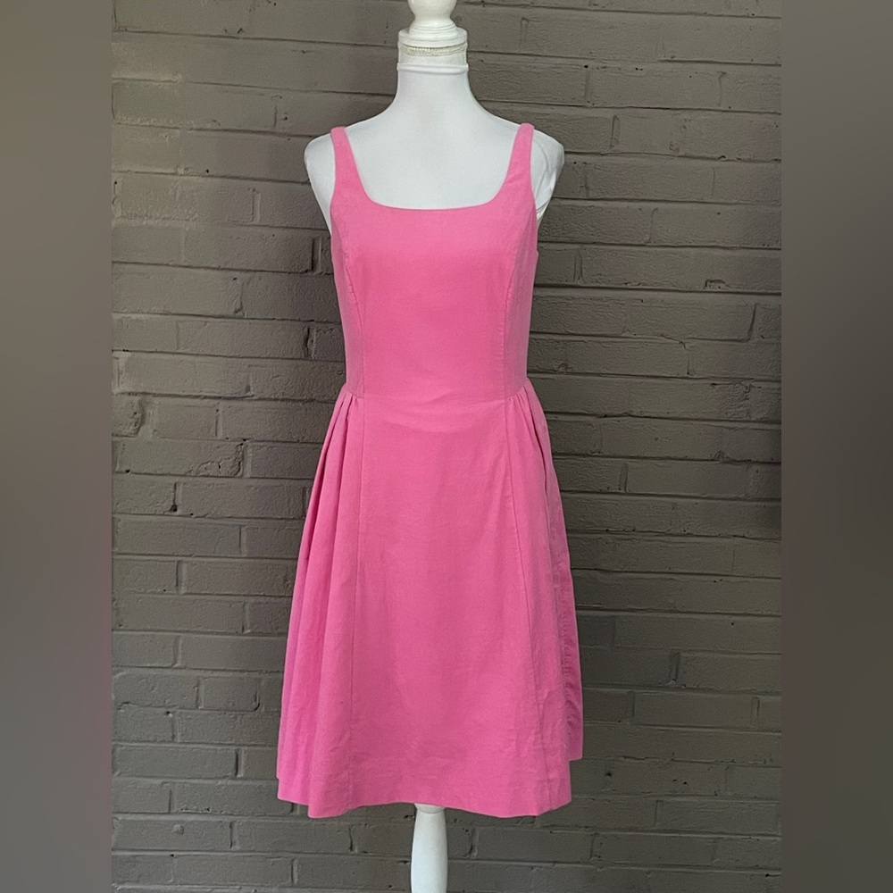 Isaac Mizrahi Pink soft cotton corduroy/ velour full dress 4